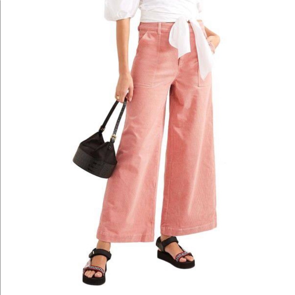 Ganni pink corduroy pants